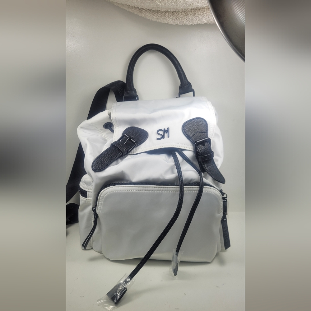 Steve Madden White and Black Backpack